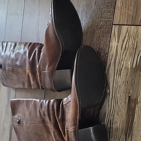 FRYE Jackie Womens Riding Boots Brown Leather Button Tall Western - Picture 6 of 10